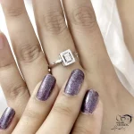 انگشتر مربعی با نگین اتمی ساخت ایتالیا کد 21534 - Image 2