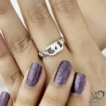 انگشتر نقره مدل حلقه تو حلقه 925 ایتالیایی کد 21535 - Image 2