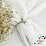 انگشتر مینیمال دم وال با نگین سبز 925 عیار کد 21537