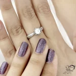 انگشتر زنانه 925 عیار تک نگین (سولیتر) کد 21541 - Image 2
