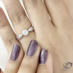 انگشتر ساخت ایتالیا تک نگین جواهری کد 21542 - Image 2