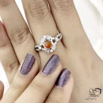 انگشتر جواهری زنانه با سنگ عقیق 925 عیار کد 21545 - Image 2