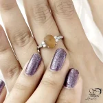 انگشتر زنانه عقیق رکاب نگین اتمی با نقره ایتالیا کد 21546 - Image 2