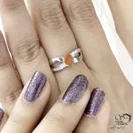انگشتر زنانه نقره ایتالیا سنگ عقیق 925 عیار کد 21549 - Image 2