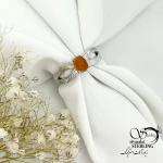 انگشتر زنانه نقره ایتالیا سنگ عقیق 925 عیار کد 21549