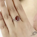 انگشتر زنانه با سنگ عقیق عیار 925 کد 21551 - Image 2