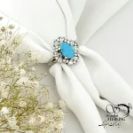 انگشتر جواهری فیروزه زنانه عیار 925 کد 21555