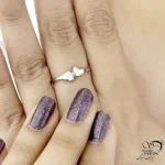 انگشتر قلب دو تایی آینه ای نقره 925 کد 21564 - Image 2