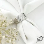 حلقه مردانه 925 عیار نگین 7ردیفه بغل خطی کد 21566