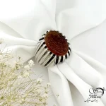 انگشتر عقیق نقره 925 عیار با ذکر ملک الواحد القهار رکاب خطی کد 21567