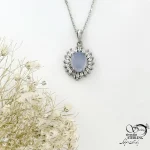 گردنبند زنانه عقیق یمن کبود 925عیار کد 21574