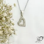 گردنبند 925عیار نقره آویز قلبی طرح طلا کد 21576