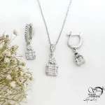 نیمست نقره طرح گل و امرال نگین دار 925 عیار کد 21578