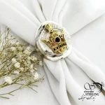 انگشتر تاج دو رنگ مردانه با نقره ساخت ایتالیا کد 21585