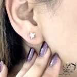 گوشواره میخی ستاره نگین دار نقره ایتالیا کد 21599