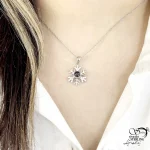 گردنبند نقره 925 عیار گوله برف با نگین تلسکوپی کد 21619
