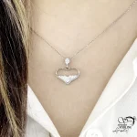 گردنبند نقره مدل قلب نقره ساخت ایتالیا کد 21627