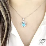 گردنبند زنانه نقره با سنگ فیروزه ساخت ایتالیا کد 21631