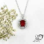 گردنبند نقره ایتالیا زنانه با سنگ عقیق کد 21635