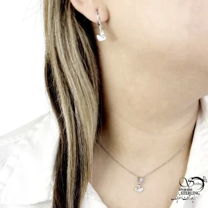 نیمست آویز مرغابی نگین دار نقره 925 ساخت ایتالیا کد 21643