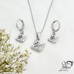 نیمست برند استیل طرح مرغابی با نگین اتمی کد 21661