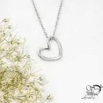 گردنبند استیل آویز قلب طرح مینیمال کد 21676