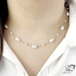گردنبند مرواریدی استیل طرح طلا کد 21679 - Image 2