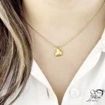گردنبند طرح طلا مدل قلب طلایی کد 21680 - Image 2