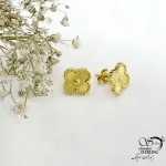 گوشواره میخی ونکلیف طلایی کد 21697