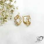 گوشواره ژوپینگ طرح کلاسیک نگین دار کد 21699