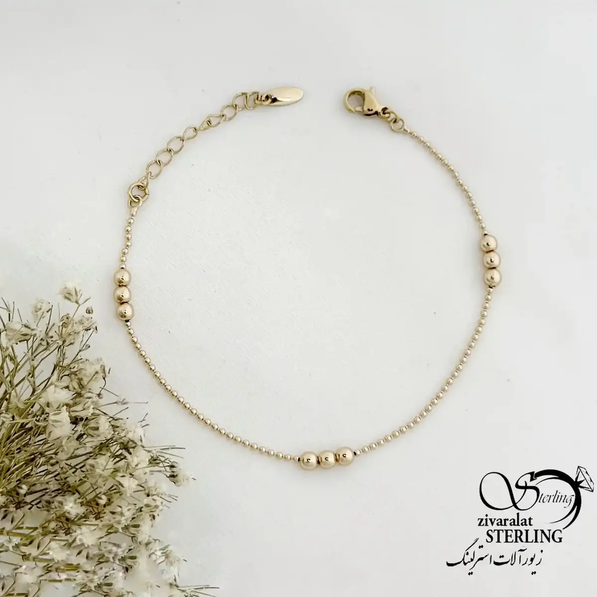 دستبند ژوپینگ گوی دار طرح طلا کد 21731