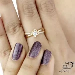 انگشتر طرح گل سولیتر (تک نگین) زنانه کد 21746 - Image 2