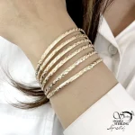 النگو طلاروس پهنای 3میل طرح لوزی کد 21748 - Image 2