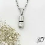 گردنبند مردانه کپسولی با صلیب مارک استیل کد 21769