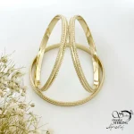 النگو نقطه کوب طرح طلا (بچه گانه) 3میل طلاروس کد 21825