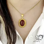 گردنبند برند My dear زنانه طرح طلا با سنگ عقیق قرمز کد 21828 - Image 2