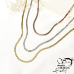 گردنبند استیل سه لاین طرح طلا کد 6655