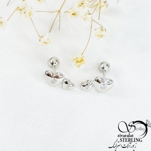 پیرسینگ گوش قلب دوقلو کد 11436