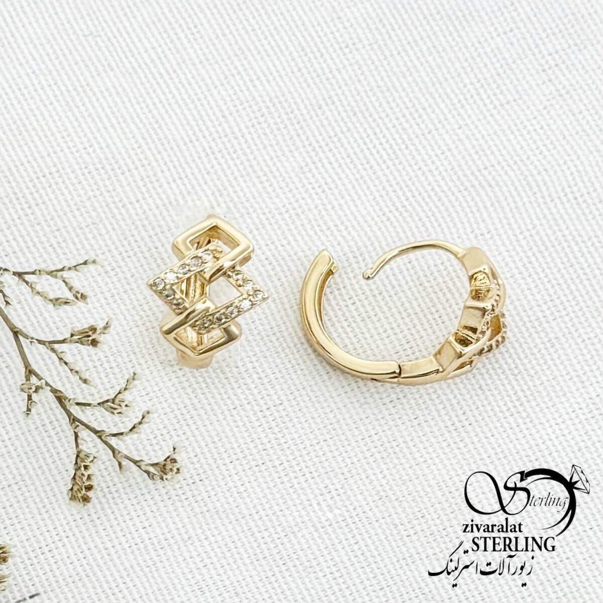 گوشواره ژوپینگ طرح لوزی کد 13484