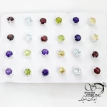 گوشواره نقره سنگ آماتیس (بنفش) کد 18388