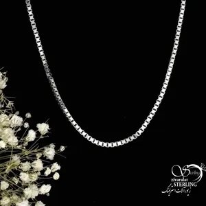 گردنبند نقره اسپرت بیزمارک ونیزی عیار925 کد 21849
