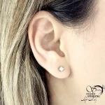 گوشواره نگین مربعی نقره کد 21233