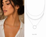 گردنبند مدرن سه لاین زنانه کد 5824
