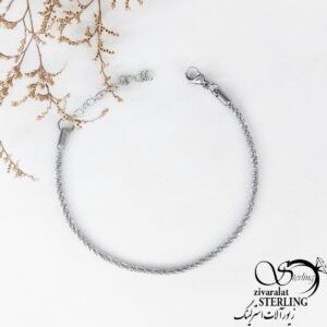 دستبند خاویاری استیل سفید کد 11632