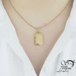 گردنبند مستطیلی وان یکاد طرح طلا کد 18984