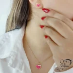 نیمست مارک ژوپینگ قلب صورتی مشابه طلا کد 19704 - Image 2