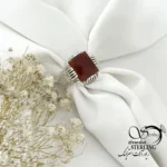 انگشتر مردانه سنگ مربع عقیق با عیار925 کد 21883