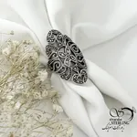 انگشتر نقره طرح دار سیاه قلم کد 21903