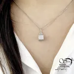 گردنبند نقره مکعب فول نگین به همراه زنجیر کد 21941 - تصویر 2