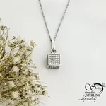گردنبند نقره مکعب فول نگین به همراه زنجیر کد 21941